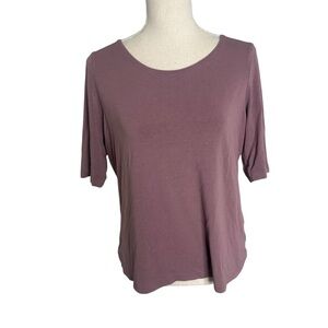 Eileen Fisher Dusty Purple Short Sleeve Top